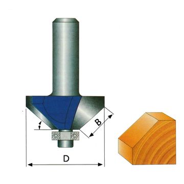 Punta del router con punta per smusso da 45 gradi YG8 per la lavorazione del legno 