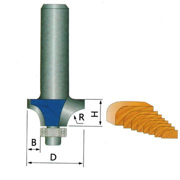 Frese tonde per legno Utensile per la lavorazione del legno Fresa a 2 taglienti con fresatura di cuscinetti