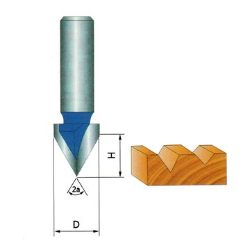 Utensile per fresa ''V'' Punte per scanalatura per legno